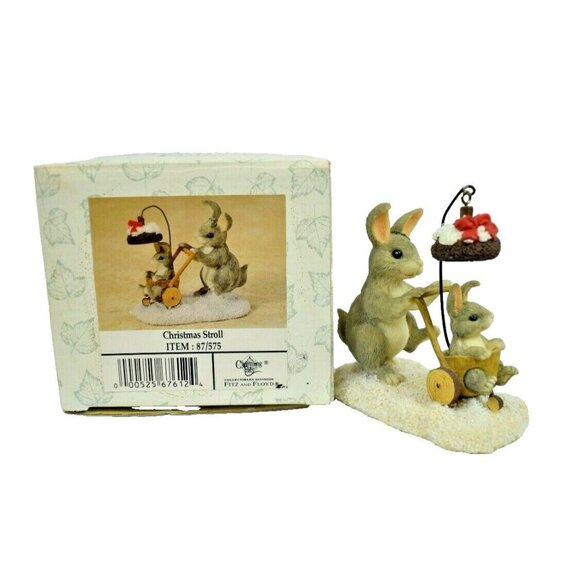 Fitz and Floyd Vintage Charming Tails Christmas Stroll with Box - Picture 2 of 9